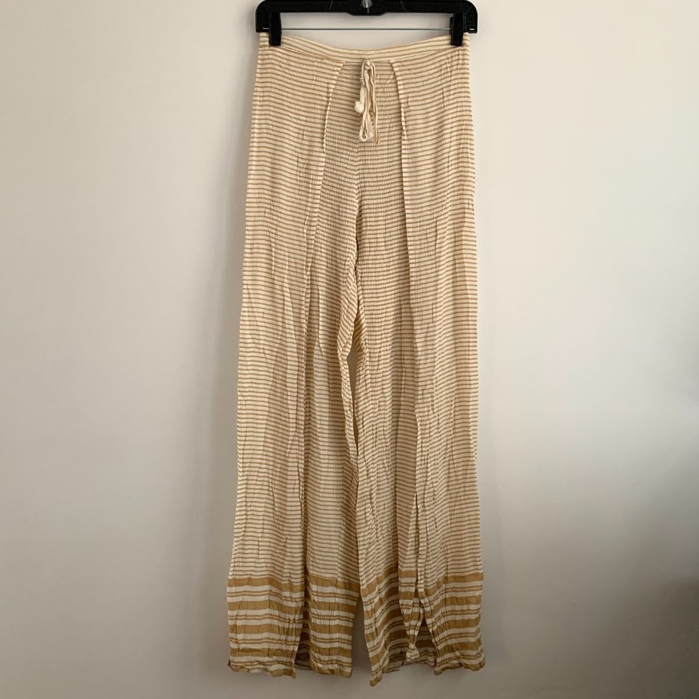 SOLD Faithfull The Brand Montero Pants white / yellow flowy pants striped tie - Picture 3 of 8